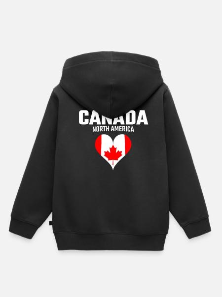 Canada - Kinder Premium Organic Hoodie - Schwarz