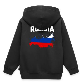 RUSSIE - Sweat Premium à capuche enfant bio - noir - Dos - AI Model Kid Male (0cm)