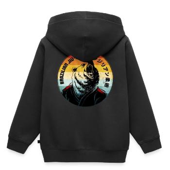 Jiu Jitsu brésilien - Sweat Premium à capuche enfant bio - noir - Dos - AI Model Kid Male (0cm)