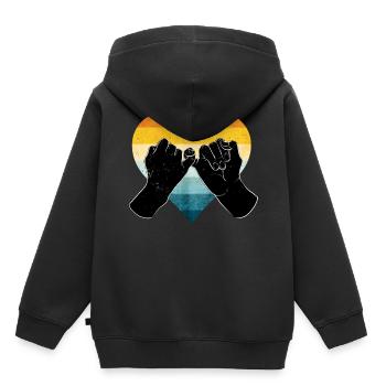 Freundschaft - Kinder Premium Organic Hoodie - Schwarz - Hinten - AI Model Kid Male (0cm)