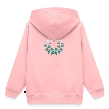 Welle Formen - Kinder Premium Organic Hoodie - Rosa - Hinten - AI Model Kid Female (0cm)