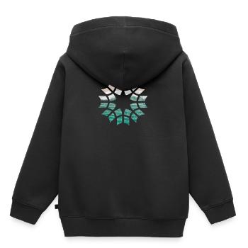 Welle Formen - Kinder Premium Organic Hoodie - Schwarz - Hinten - AI Model Kid Male (0cm)