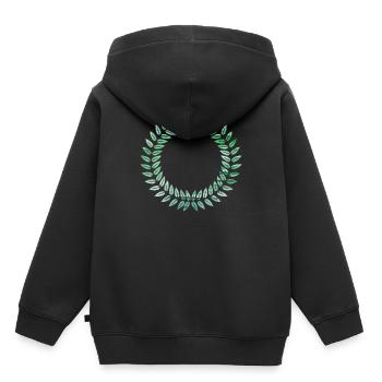 Kranz - Kinder Premium Organic Hoodie - Schwarz - Hinten - AI Model Kid Male (0cm)