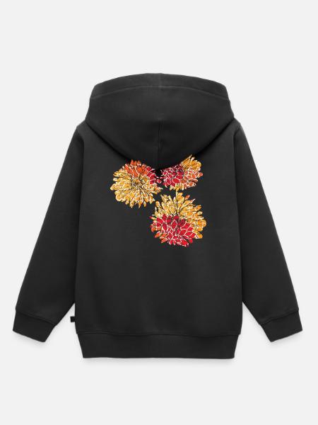 Blumen mit Blumen Muster - Kinder Premium Organic Hoodie - Schwarz