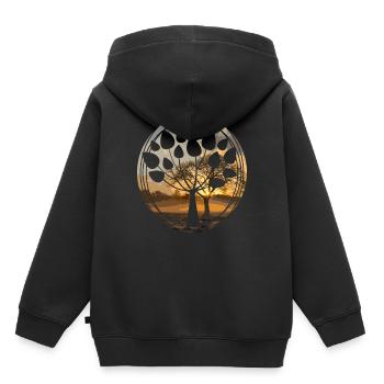 arbre - Sweat Premium à capuche enfant bio - noir - Dos - AI Model Kid Male (0cm)