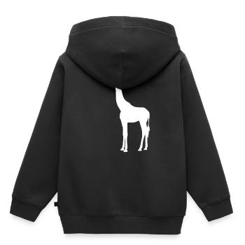 Giraffe Cartoon Comic Silhouette Giraffen - Kinder Premium Organic Hoodie - Schwarz - Hinten - AI Model Kid Male (0cm)