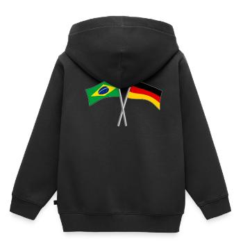 Cadeau de l'Allemagne et du Brésil - Sweat Premium à capuche enfant bio - noir - Dos - AI Model Kid Male (0cm)