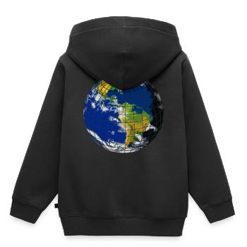 Weltkugel - Kinder Premium Organic Hoodie - Schwarz - Hinten - AI Model Kid Male (0cm)