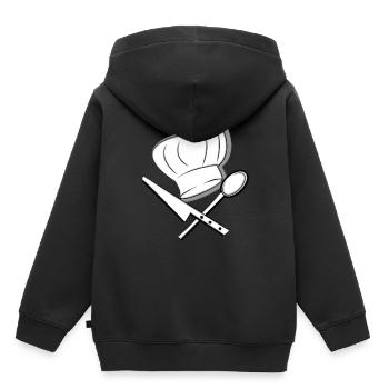 Koch Kochmütze Geschenk Köche Kochlöffel - Kinder Premium Organic Hoodie - Schwarz - Hinten - AI Model Kid Male (0cm)