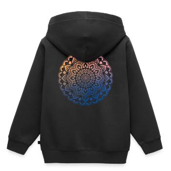 Mandala - Sweat Premium à capuche enfant bio - noir - Dos - AI Model Kid Male (0cm)