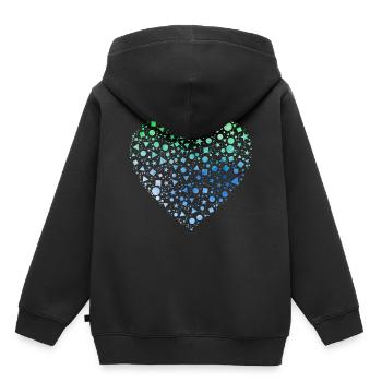 Formen Herz - Kinder Premium Organic Hoodie - Schwarz - Hinten - AI Model Kid Male (0cm)