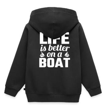 Voile voile cadeau - Sweat Premium à capuche enfant bio - noir - Dos - AI Model Kid Male (0cm)