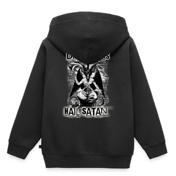 Disco suce la grêle Satan - VelvetBlackCultClothing - Sweat Premium à capuche enfant bio - noir - Dos - AI Model Kid Male (0cm)