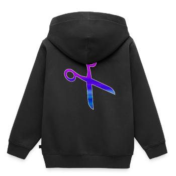 Friseur Schere - Kinder Premium Organic Hoodie - Schwarz - Hinten - AI Model Kid Male (0cm)