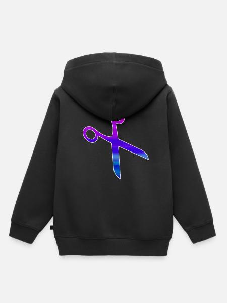 Friseur Schere - Kinder Premium Organic Hoodie - Schwarz