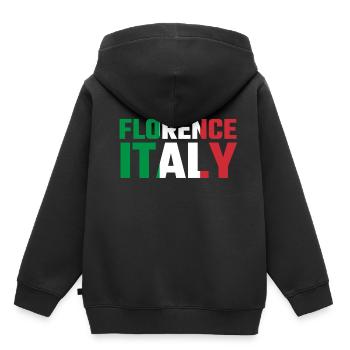 Florence, Italie - Sweat Premium à capuche enfant bio - noir - Dos - AI Model Kid Male (0cm)