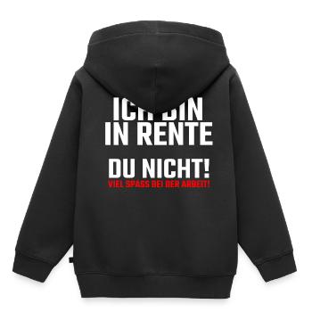 Ich bin in Rente - Kinder Premium Organic Hoodie - Schwarz - Hinten - AI Model Kid Male (0cm)