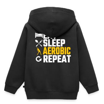 Aérobic - Sweat Premium à capuche enfant bio - noir - Dos - AI Model Kid Male (0cm)