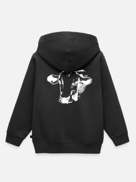 Kuh Kopf - Kinder Premium Organic Hoodie - Schwarz