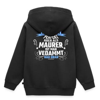 maurer - Kinder Premium Organic Hoodie - Schwarz - Hinten - AI Model Kid Male (0cm)