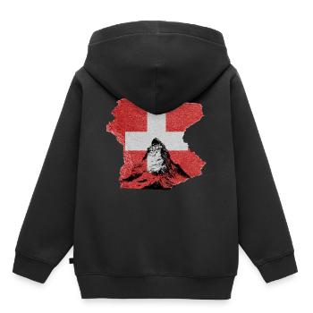 Schweiz / Matterhorn - Kinder Premium Organic Hoodie - Schwarz - Hinten - AI Model Kid Male (0cm)