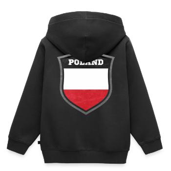 Polen - Kinder Premium Organic Hoodie - Schwarz - Hinten - AI Model Kid Male (0cm)