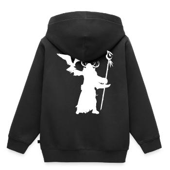 Fantasy Rollenspiel - Schamane Silhouetten Design - Kinder Premium Organic Hoodie - Schwarz - Hinten - AI Model Kid Male (0cm)