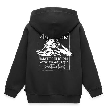 Matterhorn Wandern Zermatt Andenken Souvenir - Kinder Premium Organic Hoodie - Schwarz - Hinten - AI Model Kid Male (0cm)