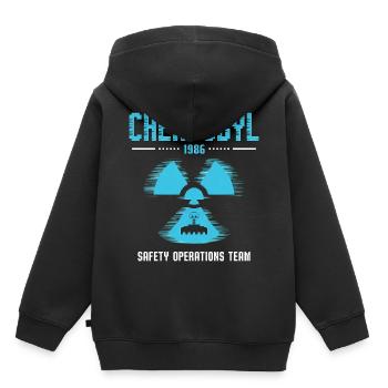 Équipe d’opérations de sécurité de Tchernobyl - Tchernobyl drôle - Sweat Premium à capuche enfant bio - noir - Dos - AI Model Kid Male (0cm)