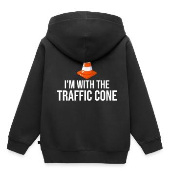 Traffic cone guide cone Traffic sign Hüterl - Kids Premium Organic Hoodie - black - Back - AI Model Kid Male (0cm)