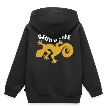gecko - Kids Premium Organic Hoodie - black - Back - AI Model Kid Male (0cm)