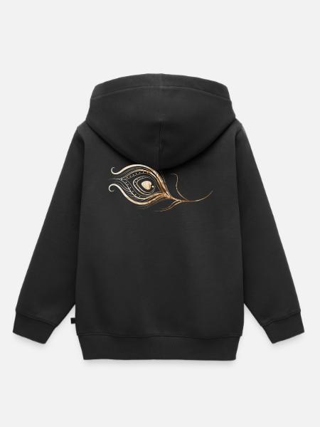 Feder - Kinder Premium Organic Hoodie - Schwarz