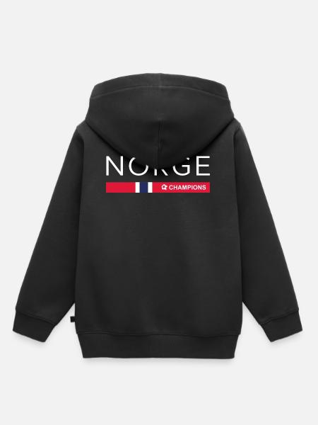 NORGE CHAMPIONS - Norsk fotball-VM-gave - Hettegenser Premium barn økologisk - svart