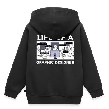 Grafiker Designerin Grafik Designer Künstlerin - Kinder Premium Organic Hoodie - Schwarz - Hinten - AI Model Kid Male (0cm)