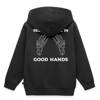 Physiothérapie - Sweat Premium à capuche enfant bio - noir - Dos - AI Model Kid Male (0cm)
