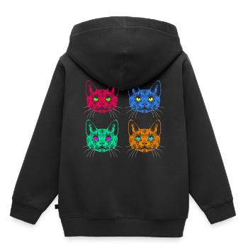 Vier Farben Katzen / Cats like Warhol - Kids Premium Organic Hoodie - black - Back - AI Model Kid Male (0cm)