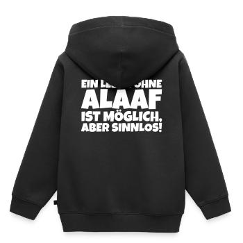 Ein Leben ohne Alaaf ist möglich aber sinnlos - Kinder Premium Organic Hoodie - Schwarz - Hinten - AI Model Kid Male (0cm)