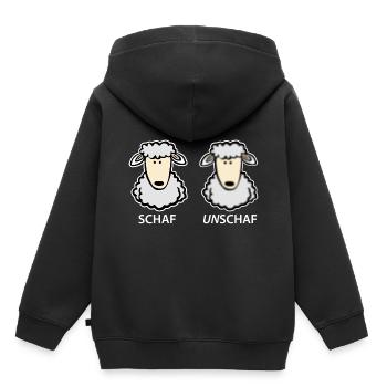 Schaf Unschaf - Kinder Premium Organic Hoodie - Schwarz - Hinten - AI Model Kid Male (0cm)
