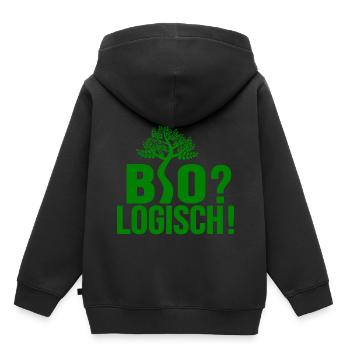 Bio? Logisch! - Kinder Premium Organic Hoodie - Schwarz - Hinten - AI Model Kid Male (0cm)