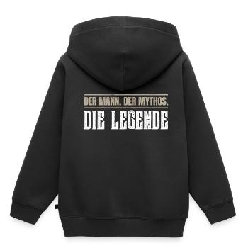 Der Mann. Der Mythos. Die Legende. - Kinder Premium Organic Hoodie - Schwarz - Hinten - AI Model Kid Male (0cm)