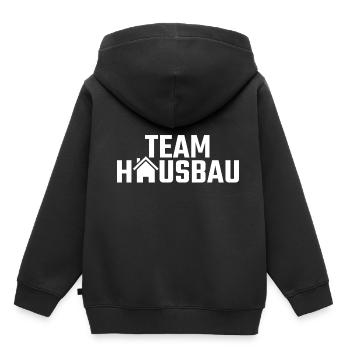 Team Hausbau - Kinder Premium Organic Hoodie - Schwarz - Hinten - AI Model Kid Male (0cm)