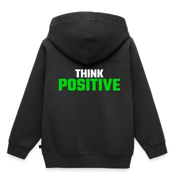 Penser positivement - Sweat Premium à capuche enfant bio - noir - Dos - AI Model Kid Male (0cm)