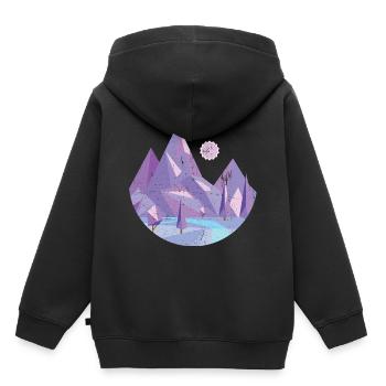 Nature géométrique - Sweat Premium à capuche enfant bio - noir - Dos - AI Model Kid Male (0cm)