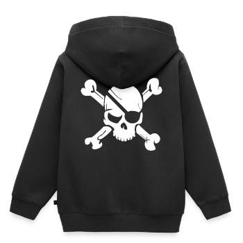 Deaths Head Skull Piraten Totenschädel - Kinder Premium Organic Hoodie - Schwarz - Hinten - AI Model Kid Male (0cm)