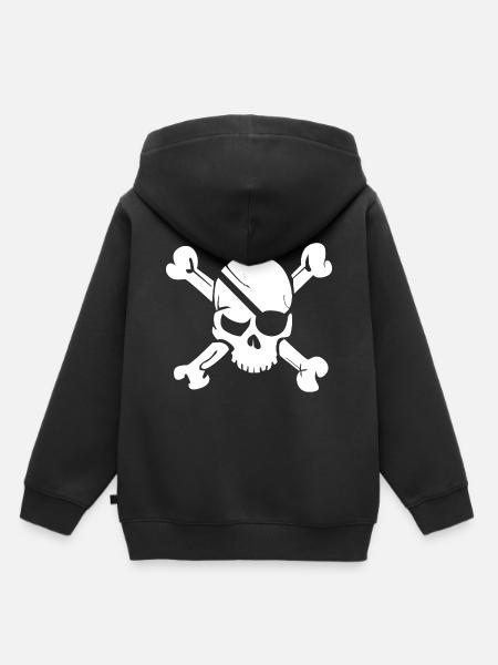 Deaths Head Skull Piraten Totenschädel - Premium børne hættetrøje økologisk - sort