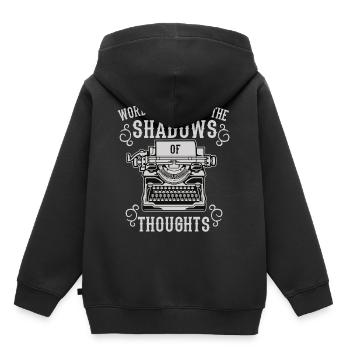Shadows Of Thoughts Schriftsteller Schreibmaschine - Kinder Premium Organic Hoodie - Schwarz - Hinten - AI Model Kid Male (0cm)