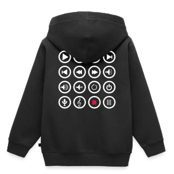 Music Play - Kinder Premium Organic Hoodie - Schwarz - Hinten - AI Model Kid Male (0cm)