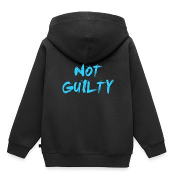 NON COUPABLE LUMIÈRE BLEU COOL - Sweat Premium à capuche enfant bio - noir - Dos - AI Model Kid Male (0cm)
