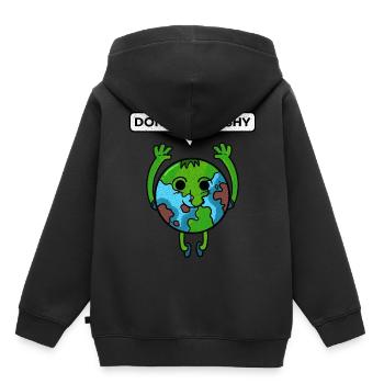Umwelt - Kinder Premium Organic Hoodie - Schwarz - Hinten - AI Model Kid Male (0cm)