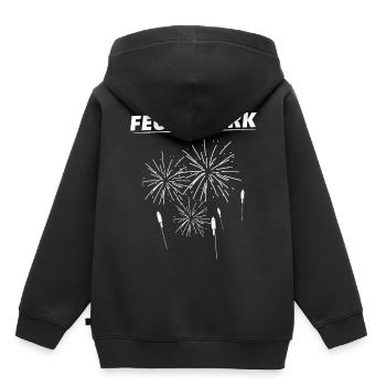 Feux d'artifice Zergler Pyro - Sweat Premium à capuche enfant bio - noir - Dos - AI Model Kid Male (0cm)